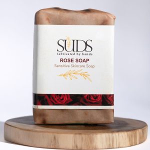SUDS Natural Rose Handmade Soap Bar, 100g, Chemical-Free Face Cleanser