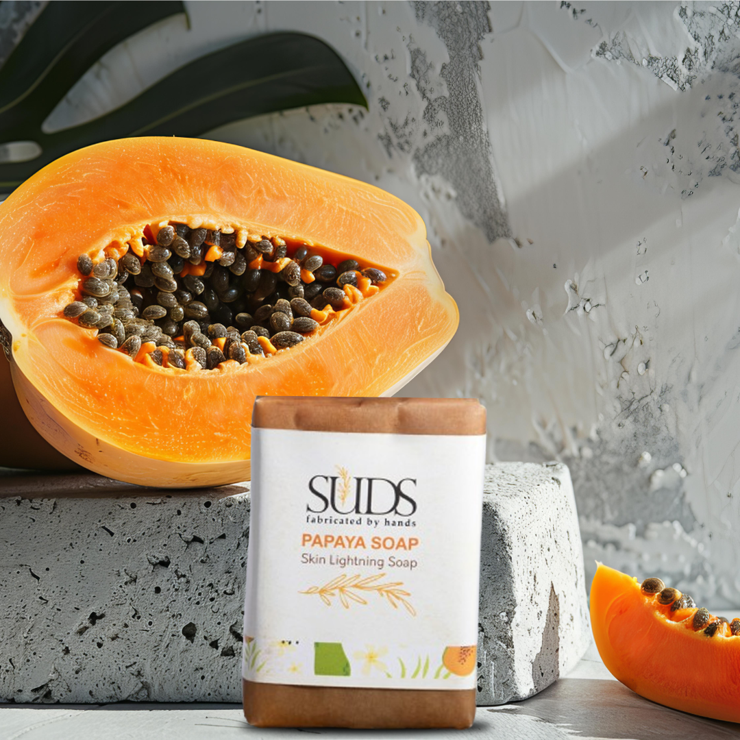 SUDS Papaya Skin Lightning Soap, Natural Exfoliating, Dark Spot Reduction, Anti-Ageing, Handmade - Image 5