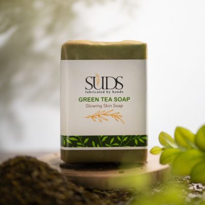 Handmade Suds Green Tea glowing skin soap, 100 gm - Image 2
