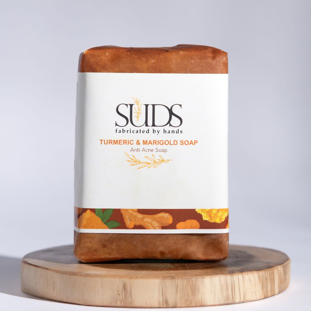 Turmeric & Marigold Anti Acne Soap Bar, Natural Handmade, HANDMADE SUDS 100g