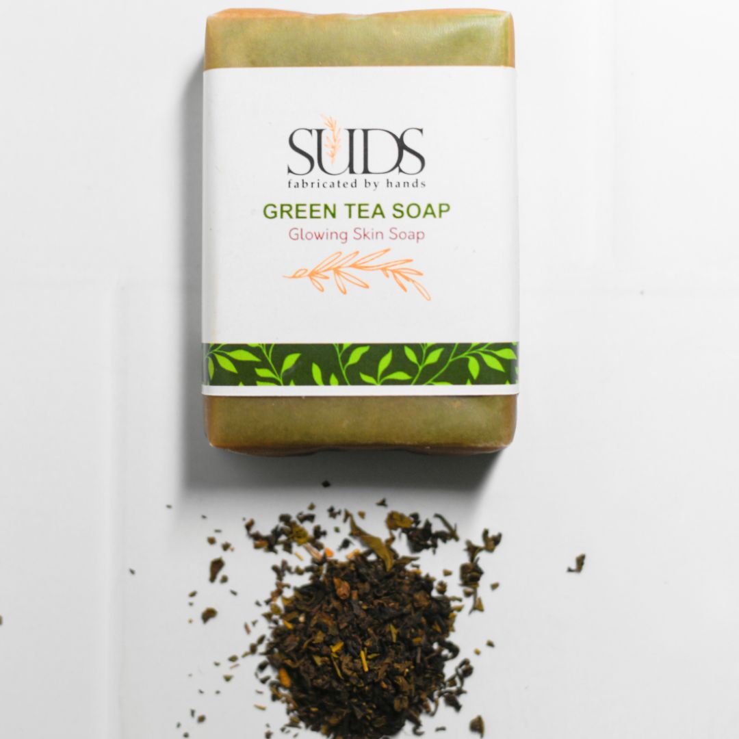Handmade Suds Green Tea glowing skin soap, 100 gm - Image 3