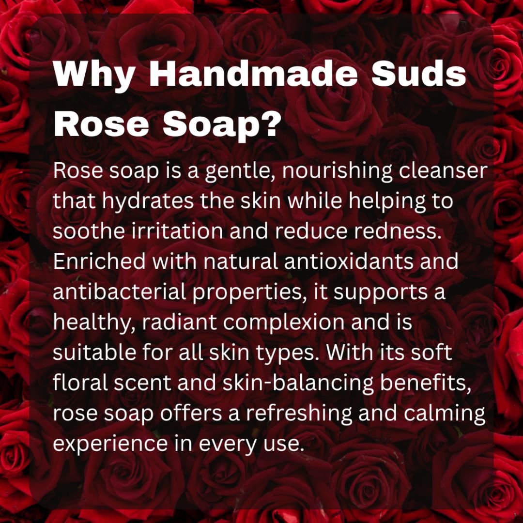 SUDS Natural Rose Handmade Soap Bar, 100g, Chemical-Free Face Cleanser - Image 3