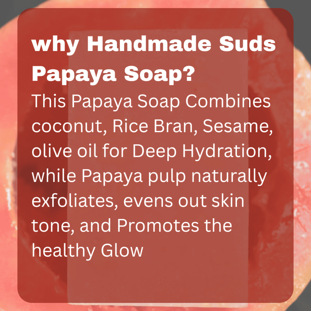 SUDS Papaya Skin Lightning Soap, Natural Exfoliating, Dark Spot Reduction, Anti-Ageing, Handmade - Image 4